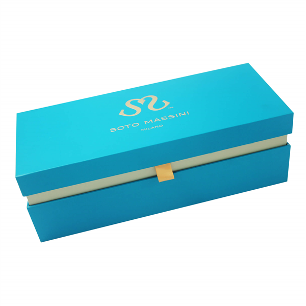 Blue color printing paper gift box for shoes packaging
