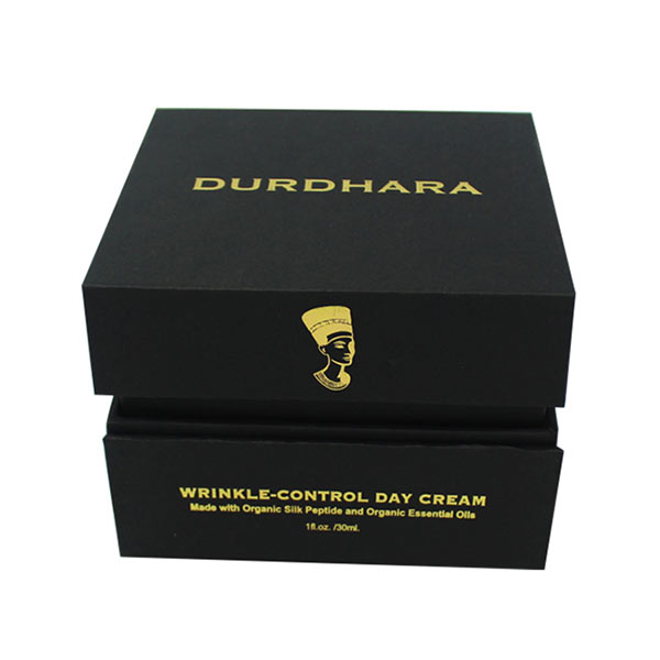 Gold Embossed Logo Black Card Paper Perfume Gift Box 02