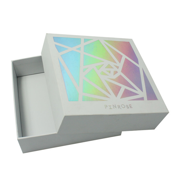 custom printing luxury square cardboard hologram stamping paper for cosmetic box