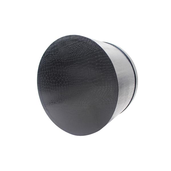 Large Special Black Leatherette Paper Round Box 04