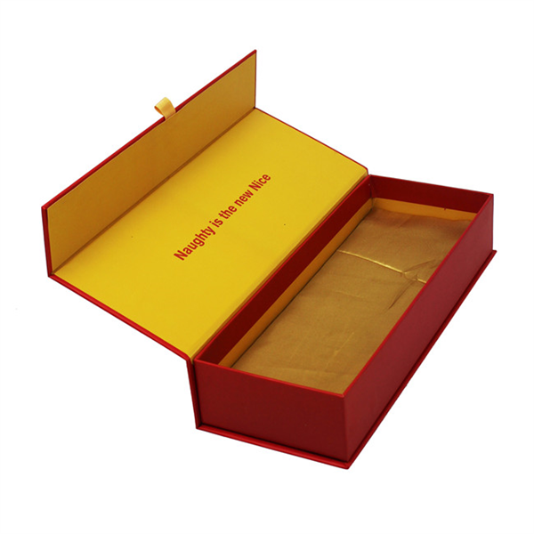 Custom red paper box with magnetic closure for gift packaging