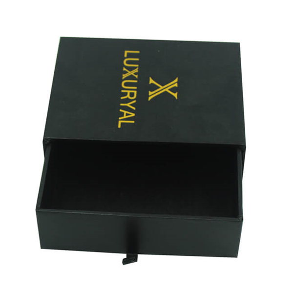 luxury paper jewelry gift box with sliding ribbon pull