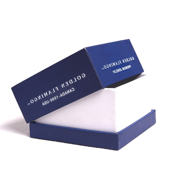 Elegant blue paper jewelry box for bracelet packaging