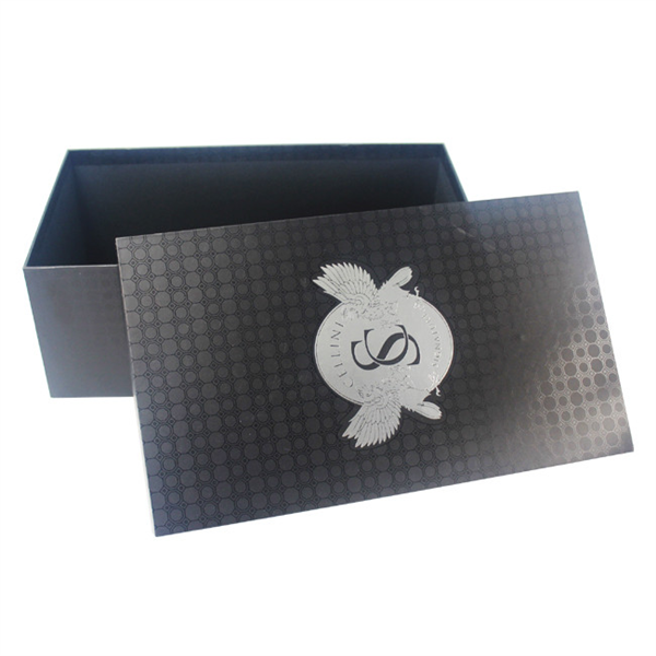 Customized black paper gift box for shoes packaging