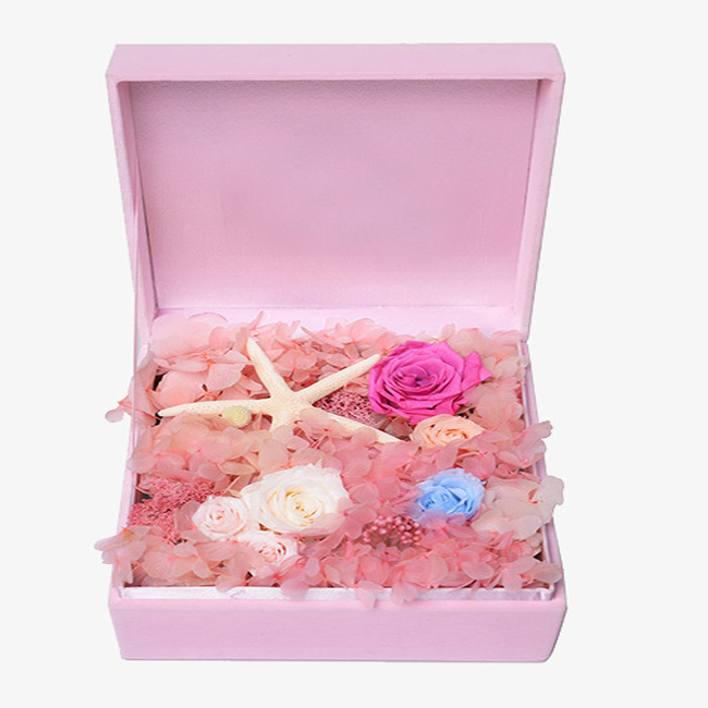 pink velvet flower box